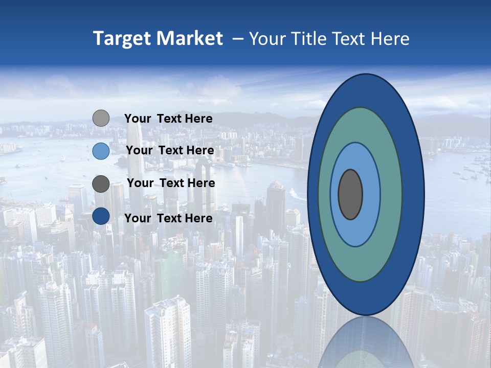 An Aerial View Of A City With A Blue Sky PowerPoint Template