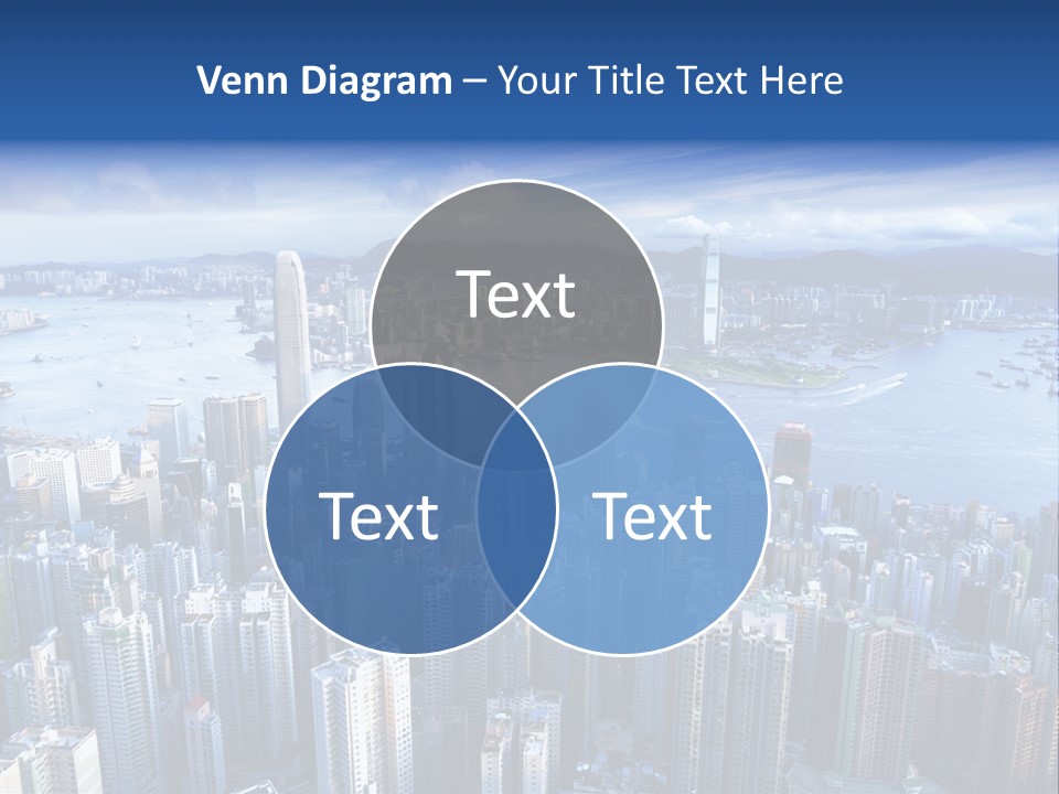 An Aerial View Of A City With A Blue Sky PowerPoint Template