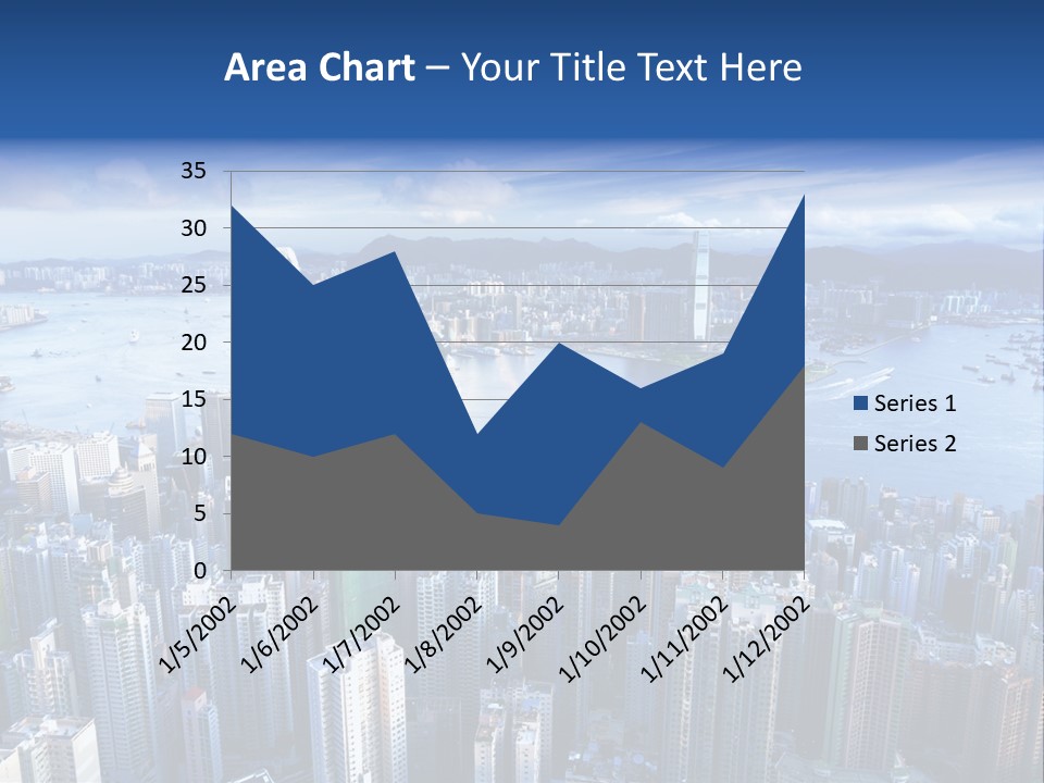 An Aerial View Of A City With A Blue Sky PowerPoint Template