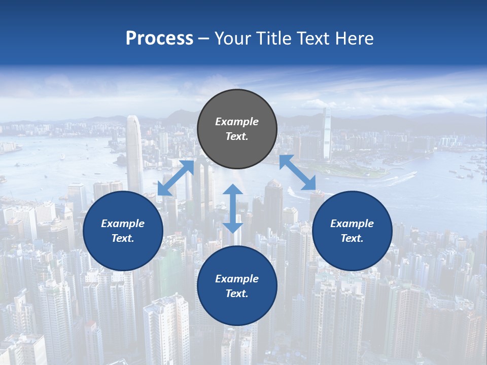 An Aerial View Of A City With A Blue Sky PowerPoint Template