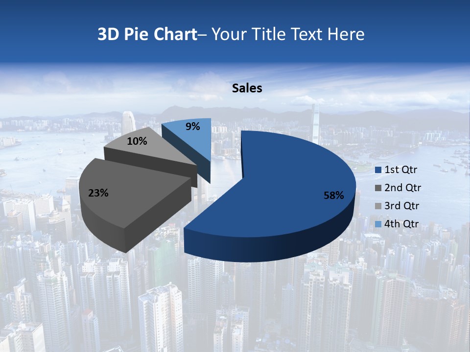 An Aerial View Of A City With A Blue Sky PowerPoint Template