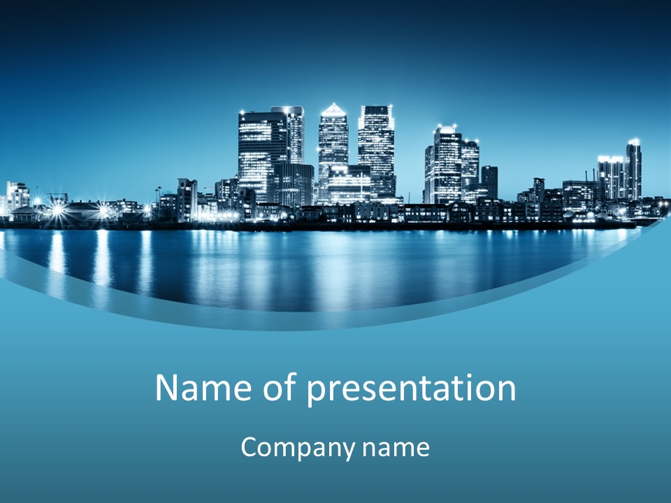 A City At Night Powerpoint Presentation Template PowerPoint Template