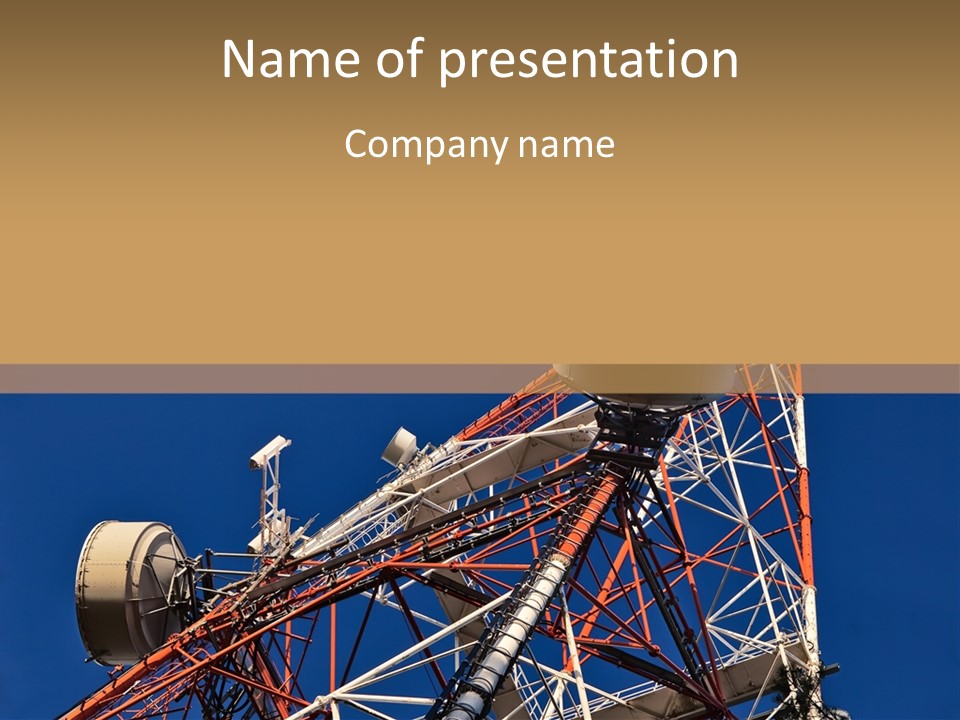 A Power Line With A Blue Sky In The Background PowerPoint Template