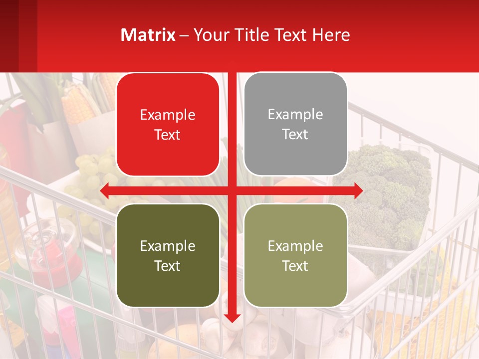 A Shopping Cart Filled With Lots Of Fresh Fruits And Vegetables PowerPoint Template