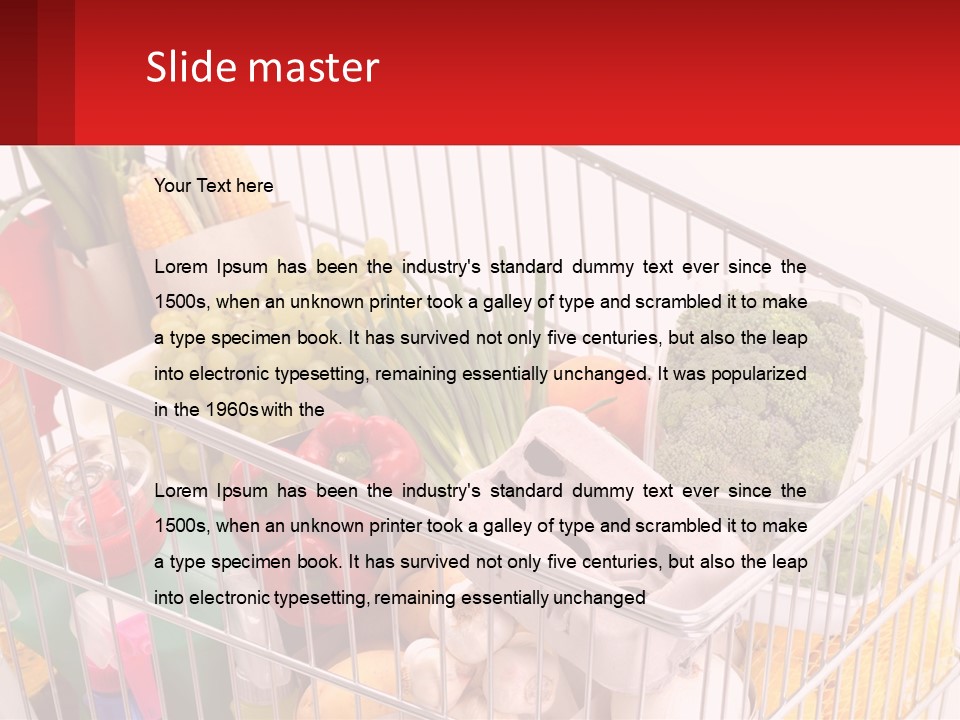 A Shopping Cart Filled With Lots Of Fresh Fruits And Vegetables PowerPoint Template