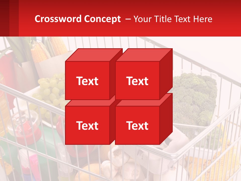 A Shopping Cart Filled With Lots Of Fresh Fruits And Vegetables PowerPoint Template