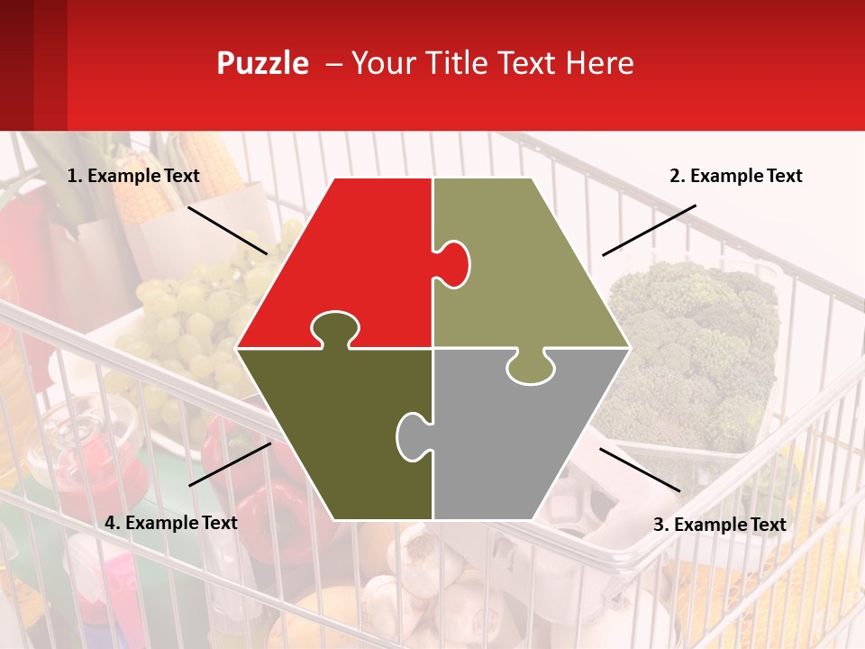 A Shopping Cart Filled With Lots Of Fresh Fruits And Vegetables PowerPoint Template