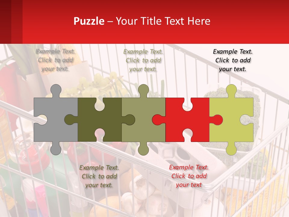 A Shopping Cart Filled With Lots Of Fresh Fruits And Vegetables PowerPoint Template