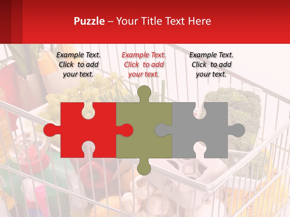 A Shopping Cart Filled With Lots Of Fresh Fruits And Vegetables PowerPoint Template