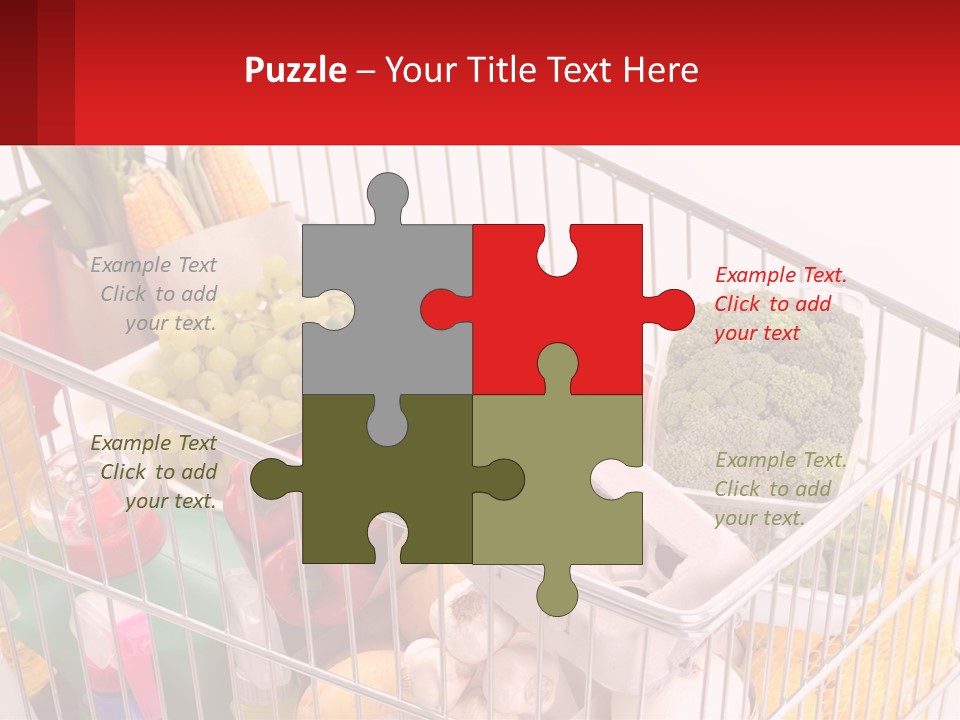 A Shopping Cart Filled With Lots Of Fresh Fruits And Vegetables PowerPoint Template