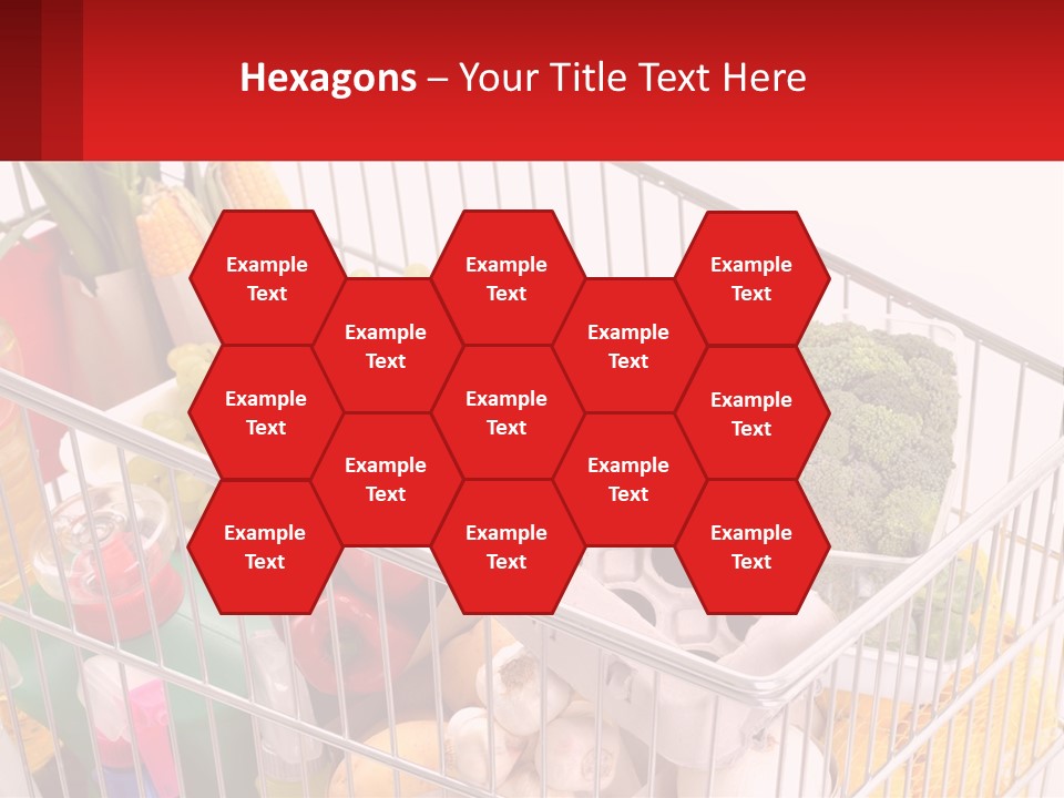 A Shopping Cart Filled With Lots Of Fresh Fruits And Vegetables PowerPoint Template