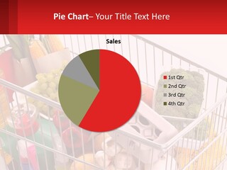 A Shopping Cart Filled With Lots Of Fresh Fruits And Vegetables PowerPoint Template