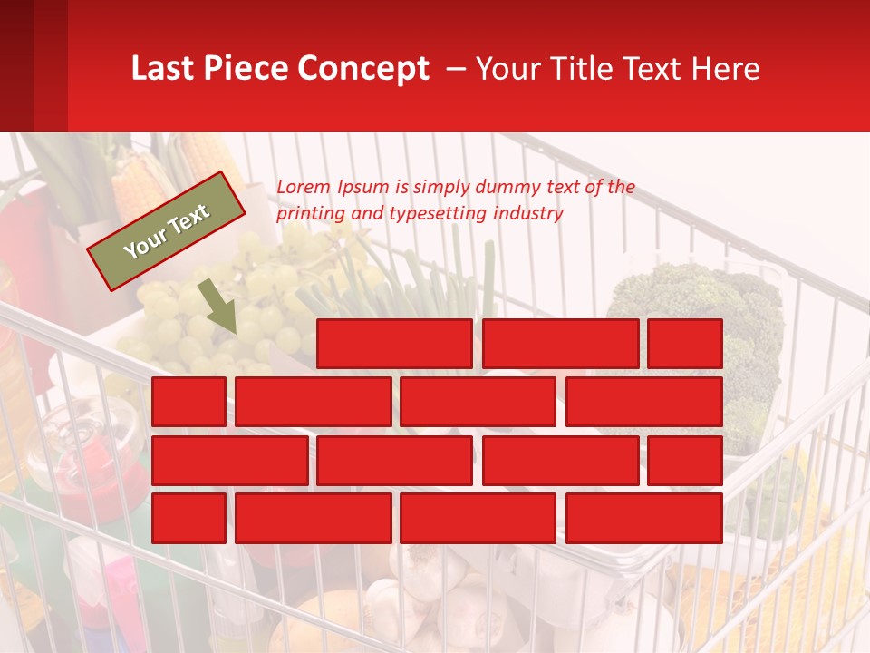 A Shopping Cart Filled With Lots Of Fresh Fruits And Vegetables PowerPoint Template