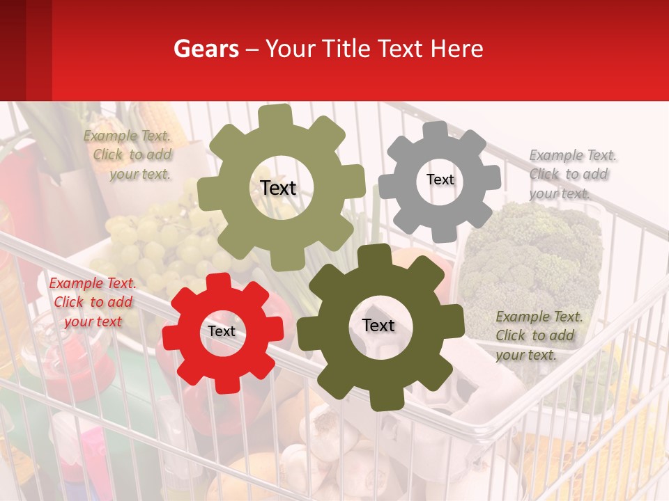 A Shopping Cart Filled With Lots Of Fresh Fruits And Vegetables PowerPoint Template