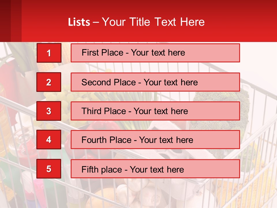 A Shopping Cart Filled With Lots Of Fresh Fruits And Vegetables PowerPoint Template