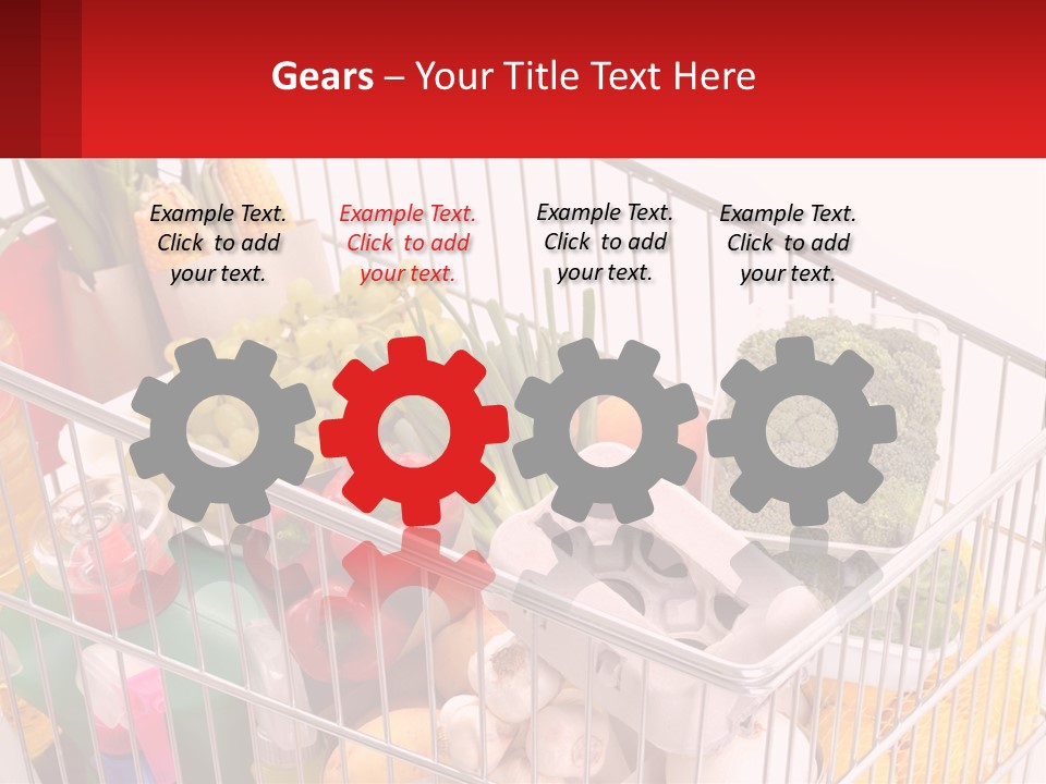 A Shopping Cart Filled With Lots Of Fresh Fruits And Vegetables PowerPoint Template