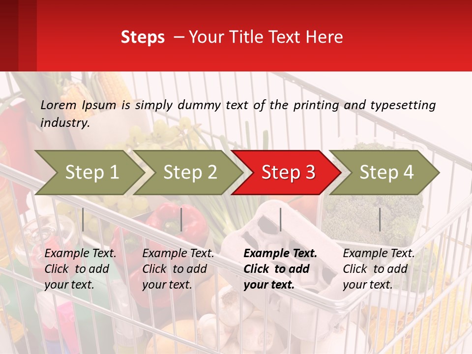 A Shopping Cart Filled With Lots Of Fresh Fruits And Vegetables PowerPoint Template