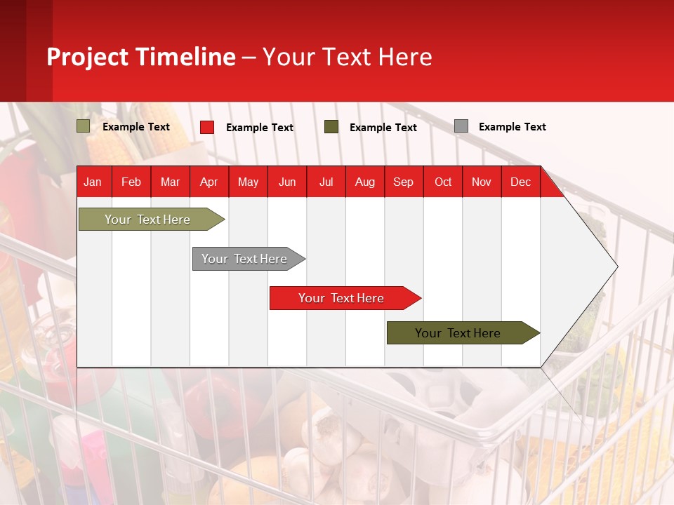 A Shopping Cart Filled With Lots Of Fresh Fruits And Vegetables PowerPoint Template