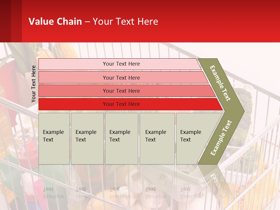 A Shopping Cart Filled With Lots Of Fresh Fruits And Vegetables PowerPoint Template