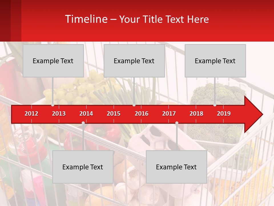 A Shopping Cart Filled With Lots Of Fresh Fruits And Vegetables PowerPoint Template