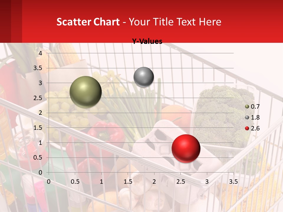 A Shopping Cart Filled With Lots Of Fresh Fruits And Vegetables PowerPoint Template