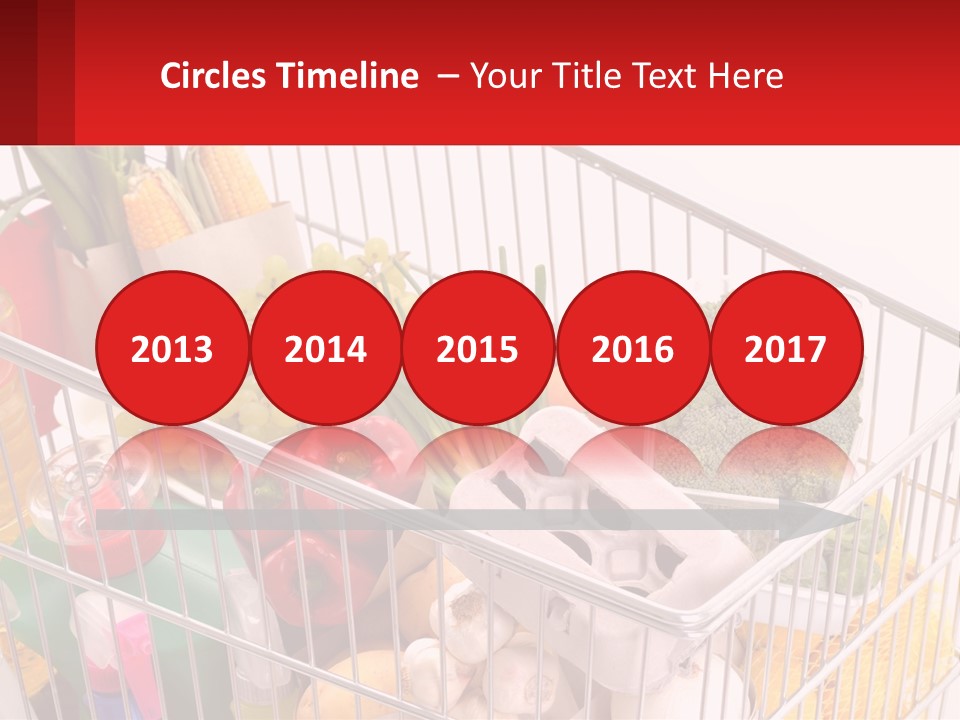 A Shopping Cart Filled With Lots Of Fresh Fruits And Vegetables PowerPoint Template
