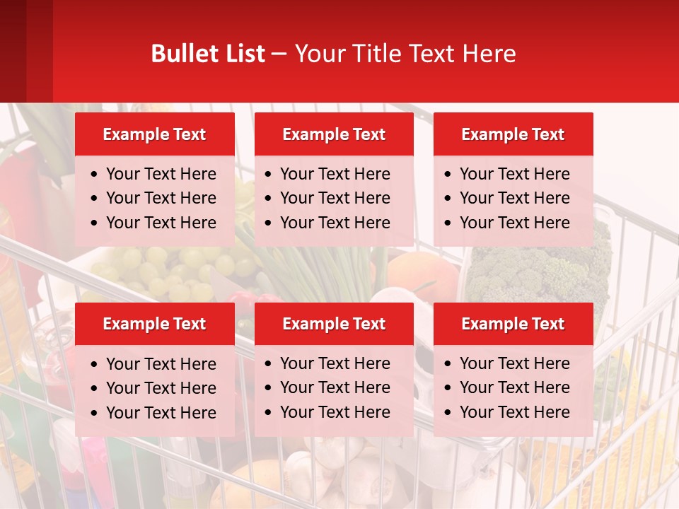 A Shopping Cart Filled With Lots Of Fresh Fruits And Vegetables PowerPoint Template