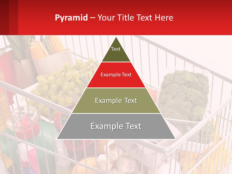 A Shopping Cart Filled With Lots Of Fresh Fruits And Vegetables PowerPoint Template