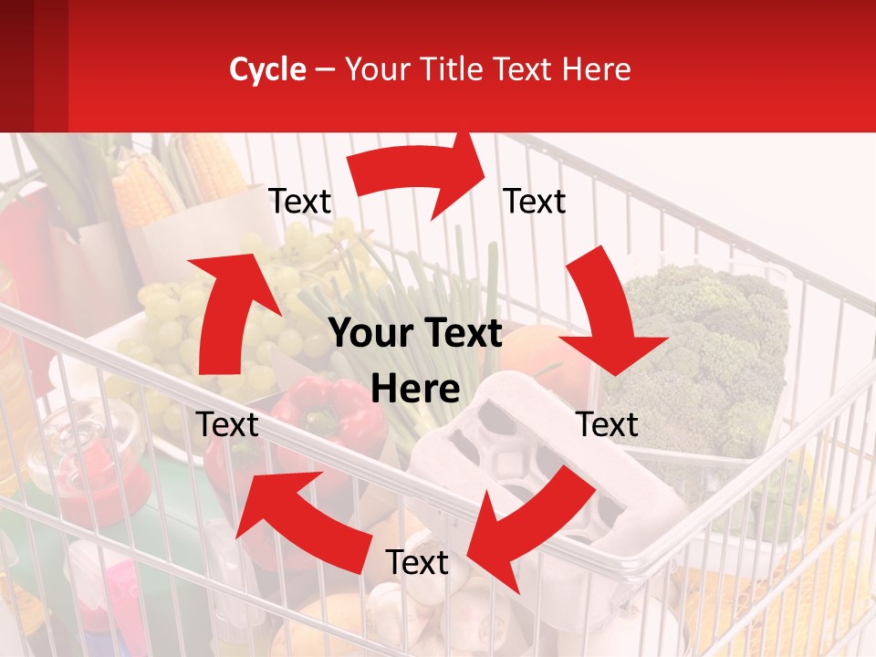 A Shopping Cart Filled With Lots Of Fresh Fruits And Vegetables PowerPoint Template