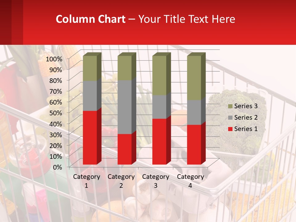A Shopping Cart Filled With Lots Of Fresh Fruits And Vegetables PowerPoint Template