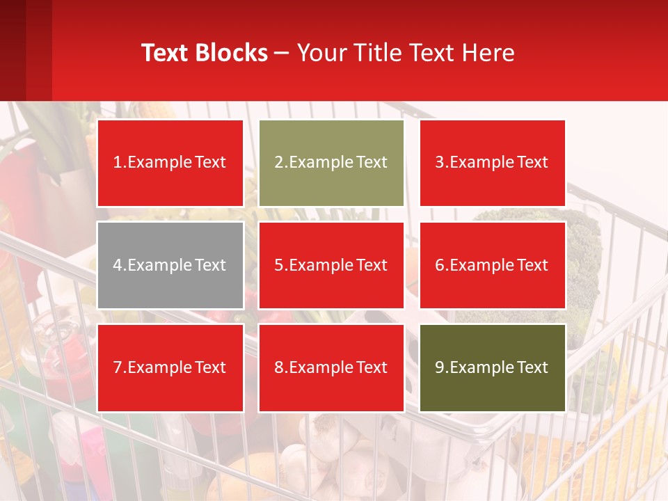 A Shopping Cart Filled With Lots Of Fresh Fruits And Vegetables PowerPoint Template