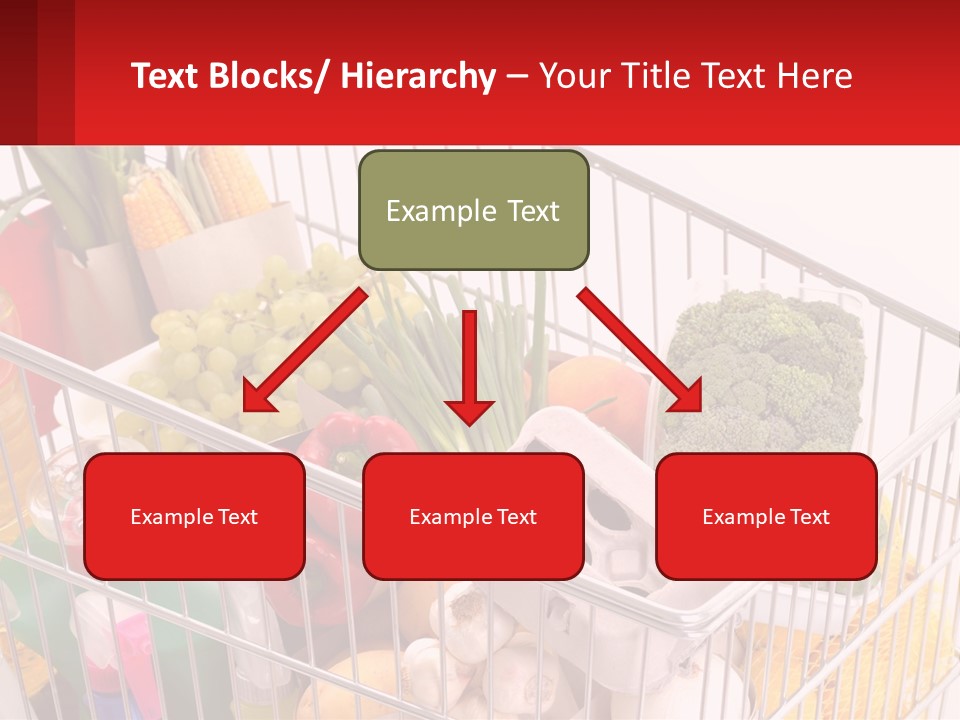 A Shopping Cart Filled With Lots Of Fresh Fruits And Vegetables PowerPoint Template