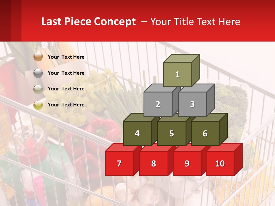 A Shopping Cart Filled With Lots Of Fresh Fruits And Vegetables PowerPoint Template