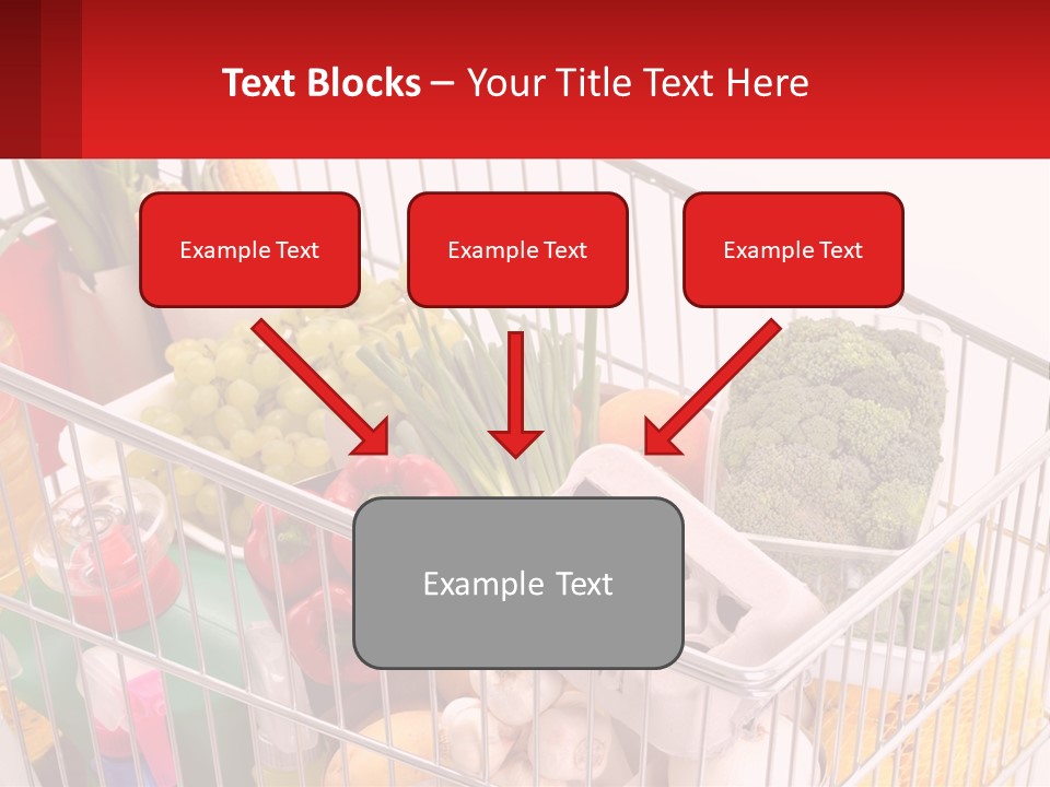 A Shopping Cart Filled With Lots Of Fresh Fruits And Vegetables PowerPoint Template