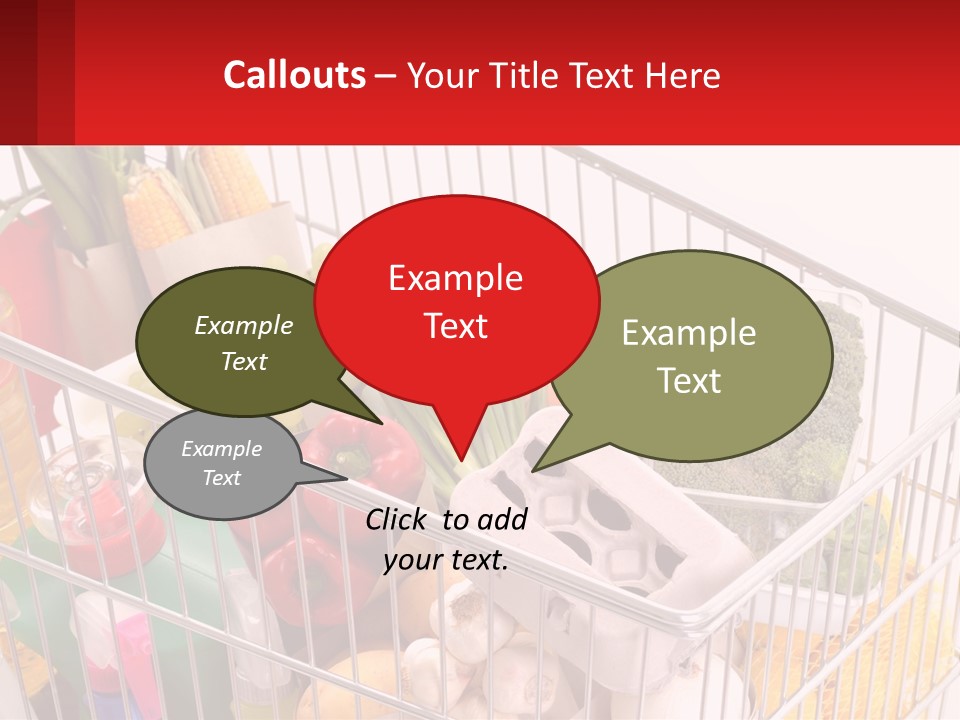 A Shopping Cart Filled With Lots Of Fresh Fruits And Vegetables PowerPoint Template