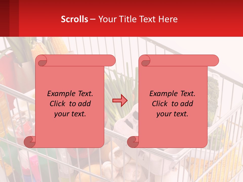 A Shopping Cart Filled With Lots Of Fresh Fruits And Vegetables PowerPoint Template