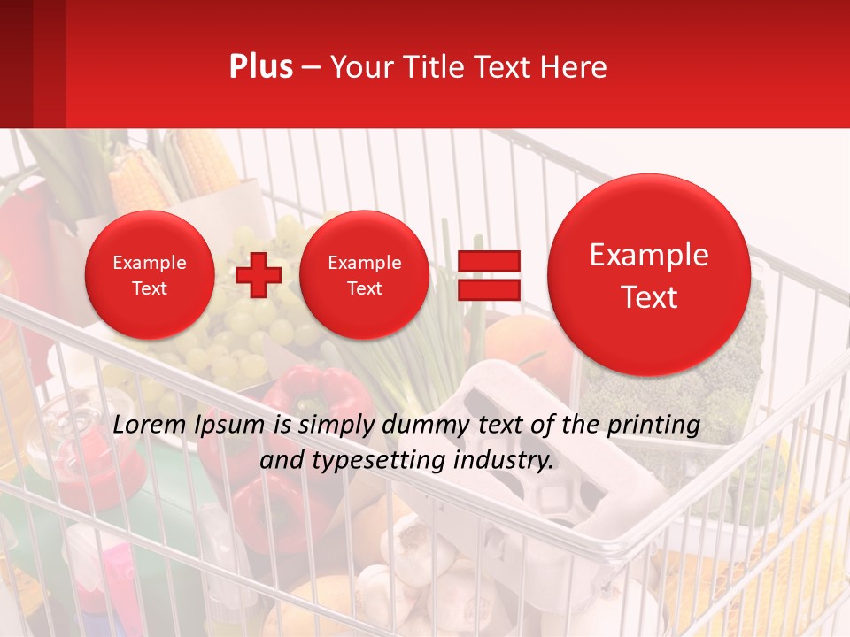 A Shopping Cart Filled With Lots Of Fresh Fruits And Vegetables PowerPoint Template