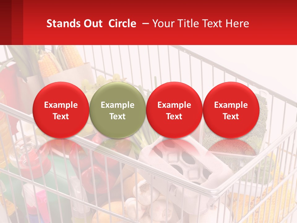 A Shopping Cart Filled With Lots Of Fresh Fruits And Vegetables PowerPoint Template