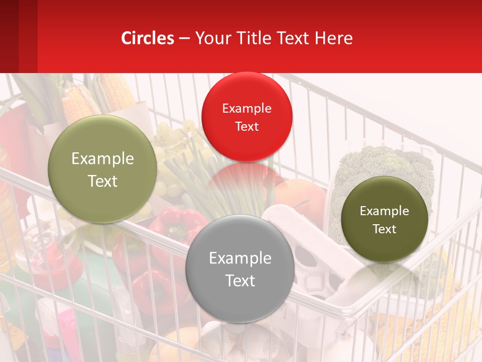 A Shopping Cart Filled With Lots Of Fresh Fruits And Vegetables PowerPoint Template