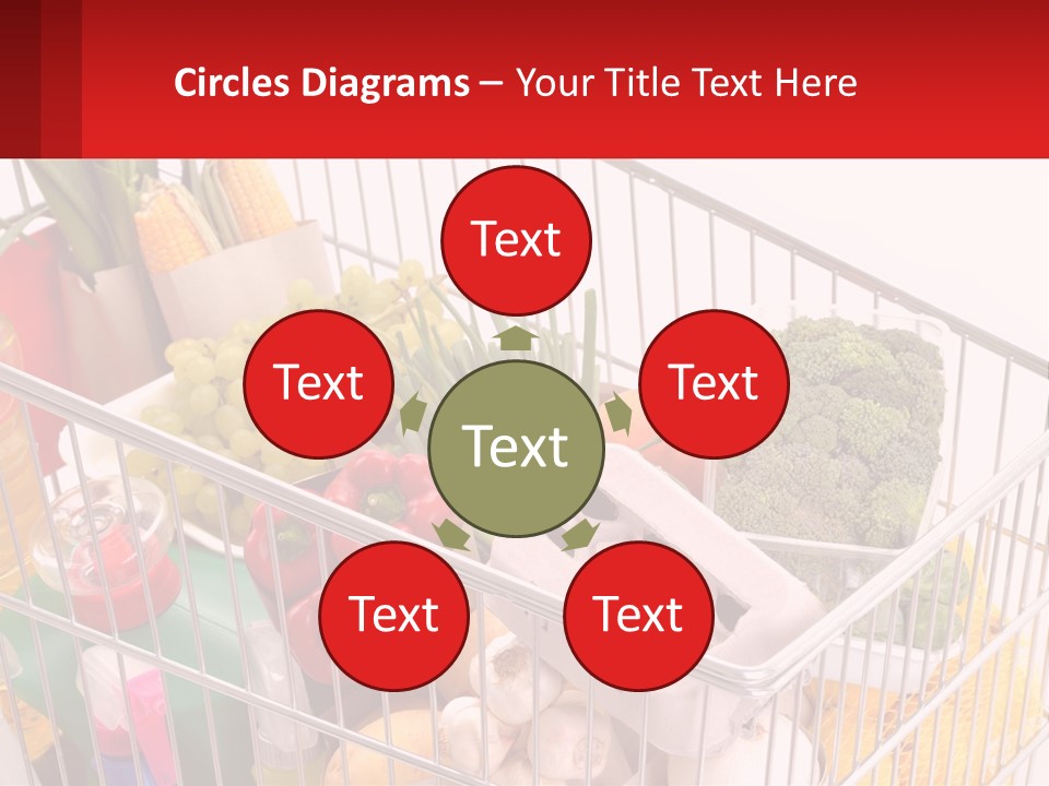 A Shopping Cart Filled With Lots Of Fresh Fruits And Vegetables PowerPoint Template