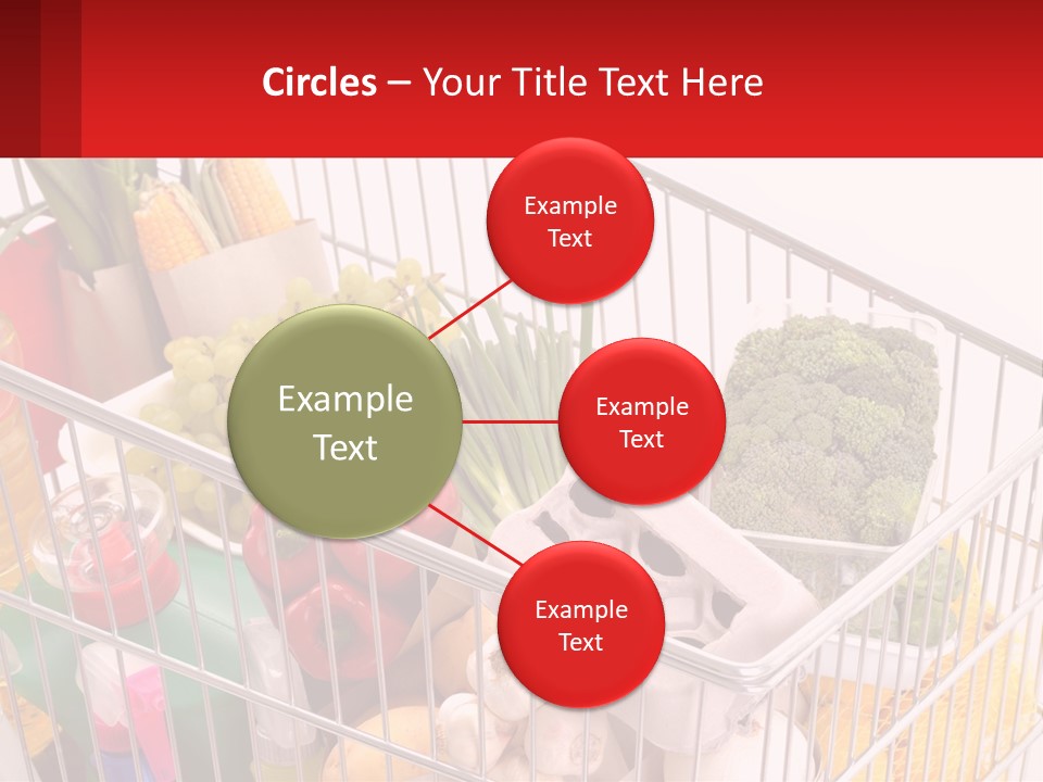 A Shopping Cart Filled With Lots Of Fresh Fruits And Vegetables PowerPoint Template