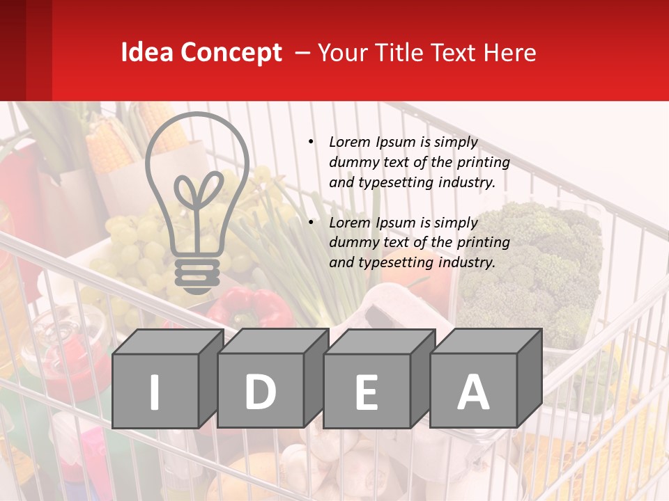 A Shopping Cart Filled With Lots Of Fresh Fruits And Vegetables PowerPoint Template