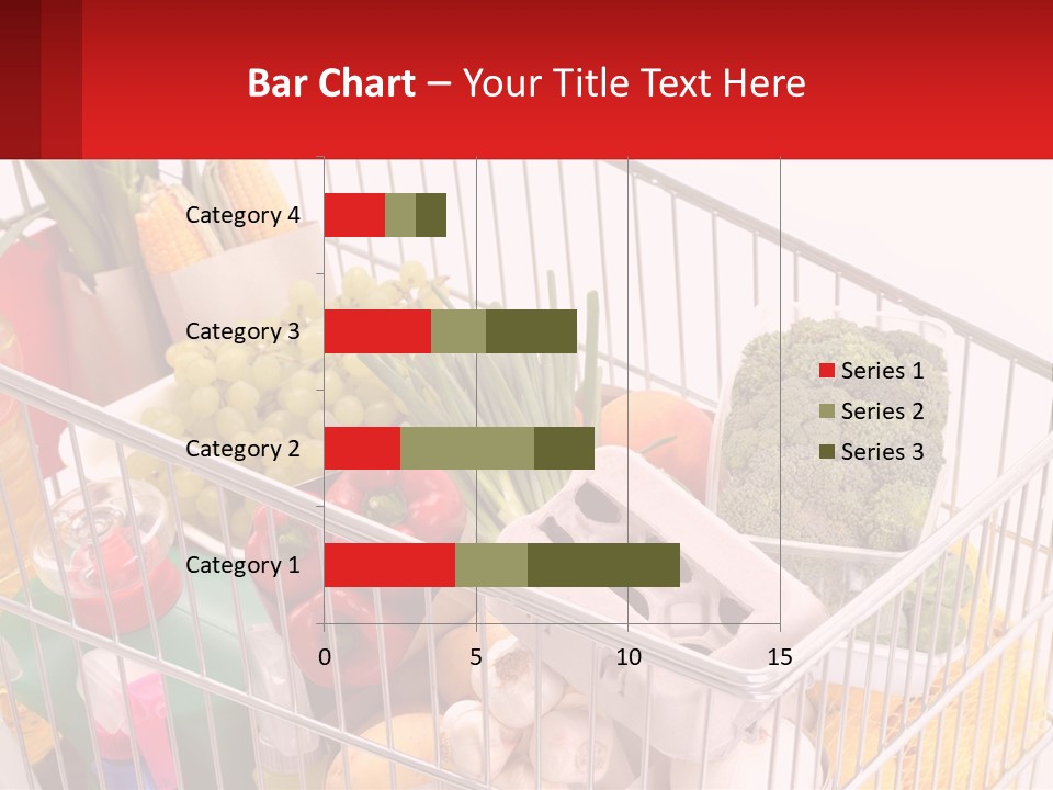 A Shopping Cart Filled With Lots Of Fresh Fruits And Vegetables PowerPoint Template