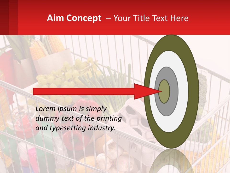 A Shopping Cart Filled With Lots Of Fresh Fruits And Vegetables PowerPoint Template