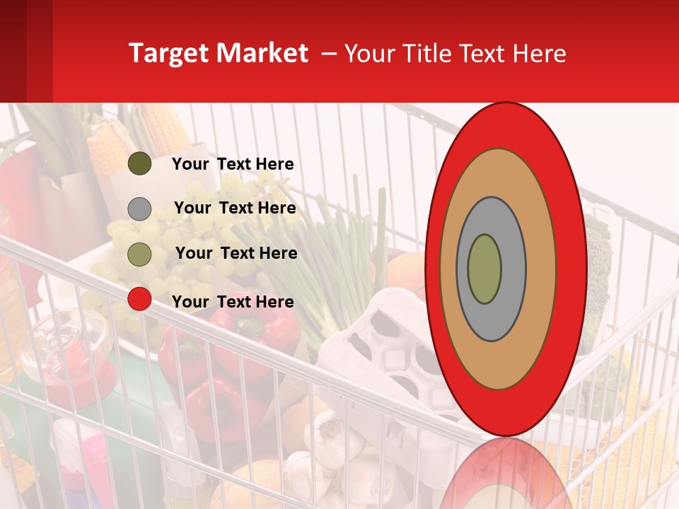 A Shopping Cart Filled With Lots Of Fresh Fruits And Vegetables PowerPoint Template