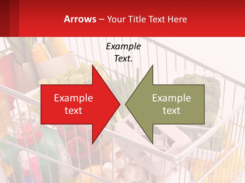 A Shopping Cart Filled With Lots Of Fresh Fruits And Vegetables PowerPoint Template