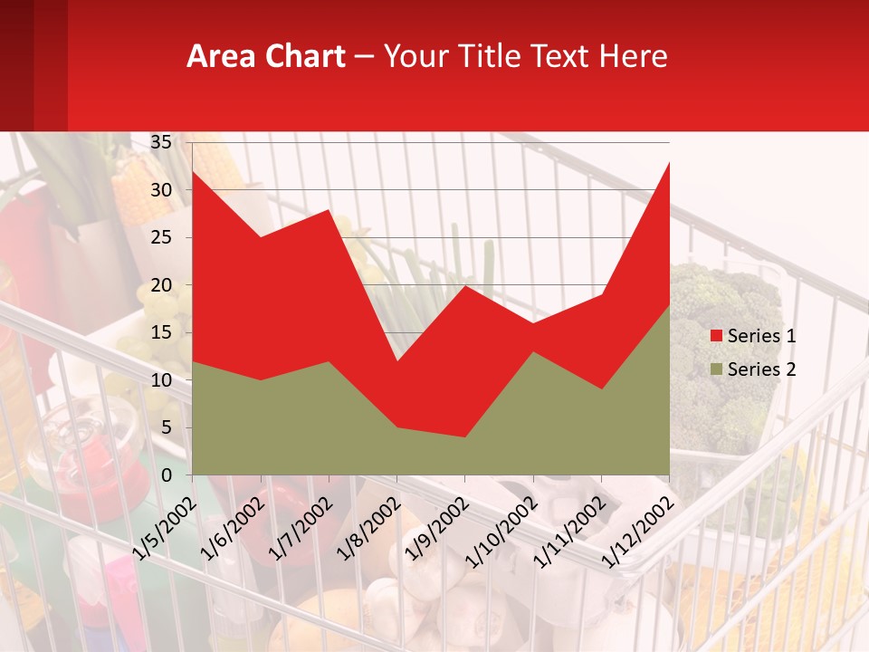 A Shopping Cart Filled With Lots Of Fresh Fruits And Vegetables PowerPoint Template