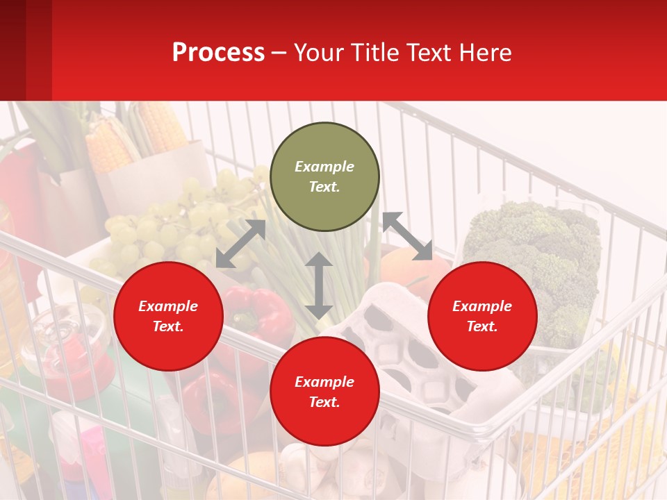 A Shopping Cart Filled With Lots Of Fresh Fruits And Vegetables PowerPoint Template