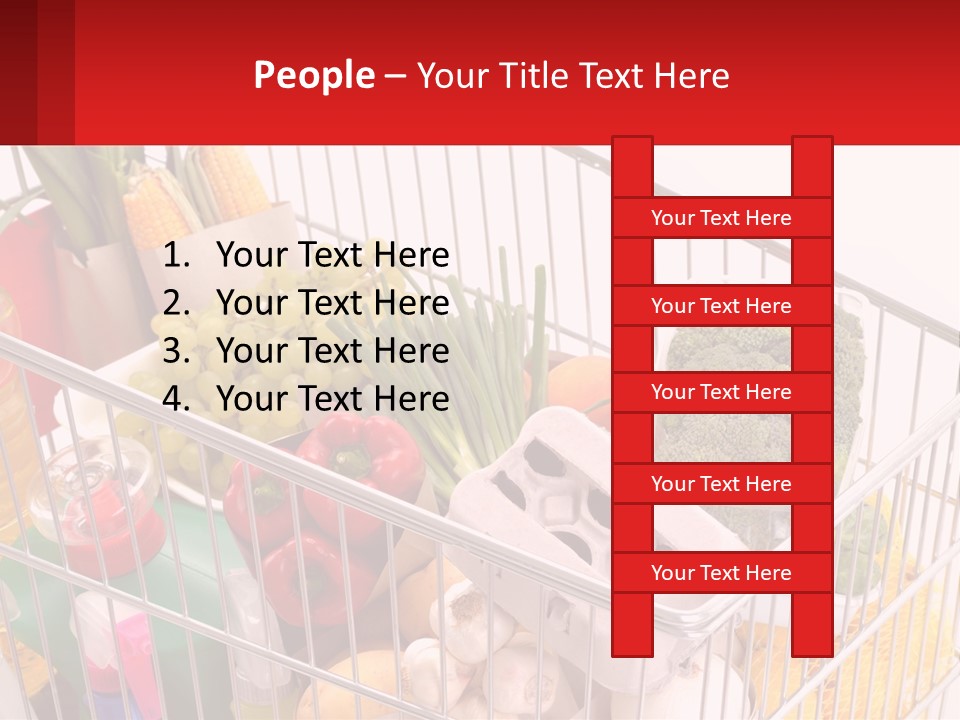 A Shopping Cart Filled With Lots Of Fresh Fruits And Vegetables PowerPoint Template