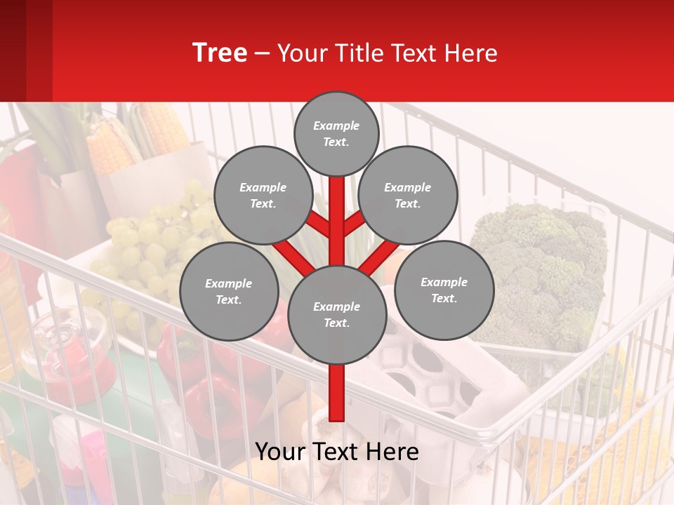 A Shopping Cart Filled With Lots Of Fresh Fruits And Vegetables PowerPoint Template